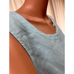 Pure Jill XL Tall Soft Blue Linen Pockets Natural Breathable Tunic Dress Coastal